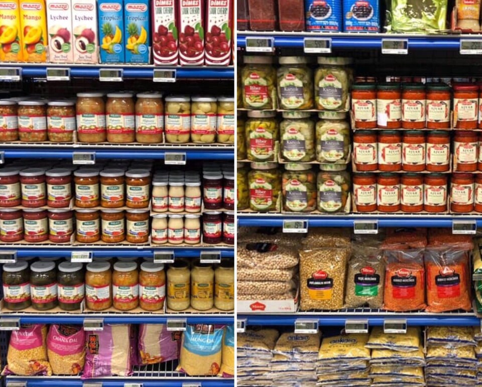 Rema 1000 Trelastgården i Oslo fikk like før påsken inn global mat i deres sortiment. Foto: Rema Trelastgården