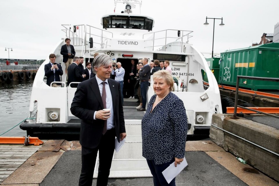 I juni la statsminister Erna Solberg og klima- og miljøminister Ola Elvestuen fram Regjeringens handlingsplan for grønn skipsfart. Foto: Vidar Ruud, NTB scanpix
