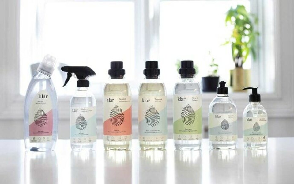 Flaskene i Klar-serien er laget av 100 prosent resirkulert plast.