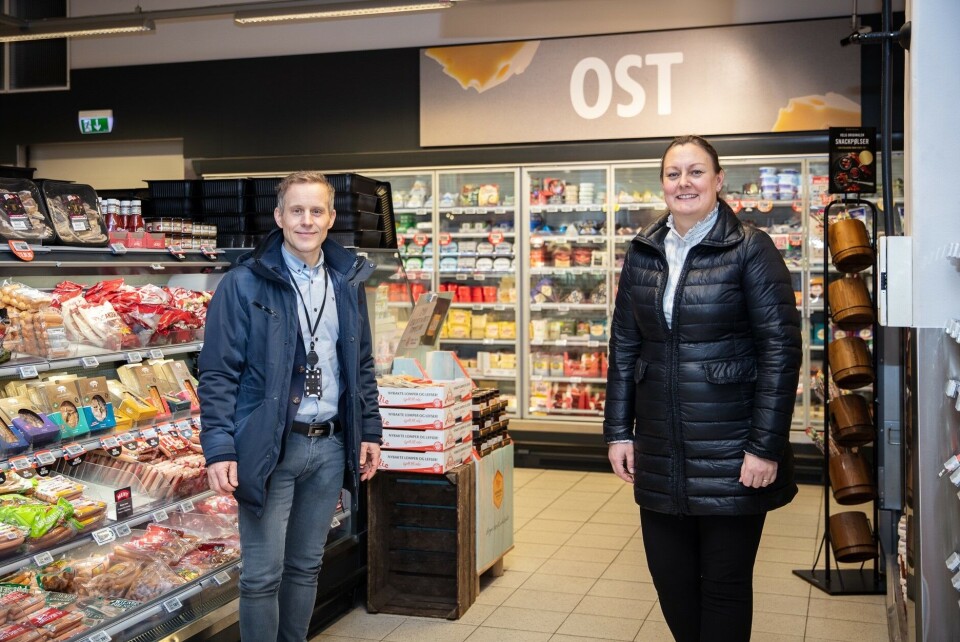 Vidar Olsen i Norgesgruppen og Karolina Henriksen i Nortura. Foto: Phuong Luu