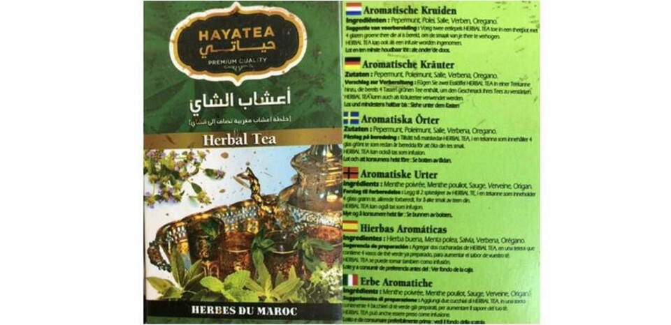 Yami trading AS trekker tilbake produktet Hayatea herbal tea fra Marokko. Foto: Yami trading AS / NTB