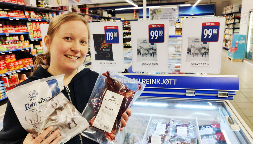 Ulike kjøttyper: Rema Kautokeino har reinkjøtt i disken. Hjemme har kjøpmann Ida Halvorsen både okser og melkekyr.