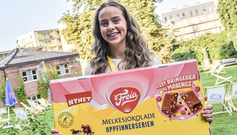 Sjokoladeoppfinner Nora Reitan Malvik fikk ekstra oppmerksomhet på Freias oppfinnerdag.