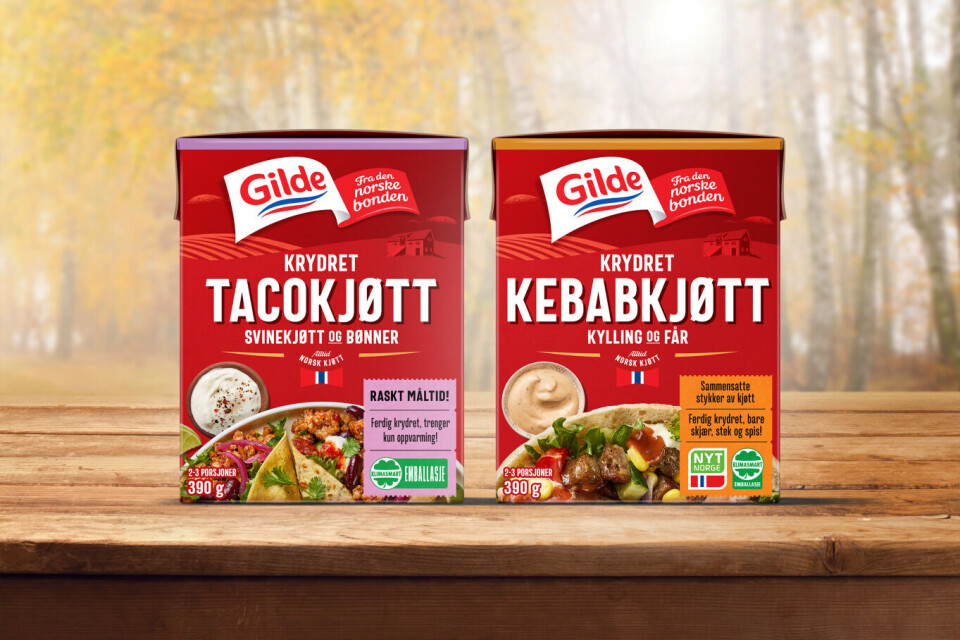Gilde lanserer to nye smaker: Kebabkjøtt og Tacokjøtt med bønner.