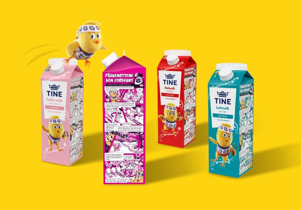 Påskekrim på melkekartongen er en årelang tradisjon. I 2021 ville Tine slutte med tradisjonen. Etter mye kritikk relanserer selskapet påskekartongen. Foto: Tine