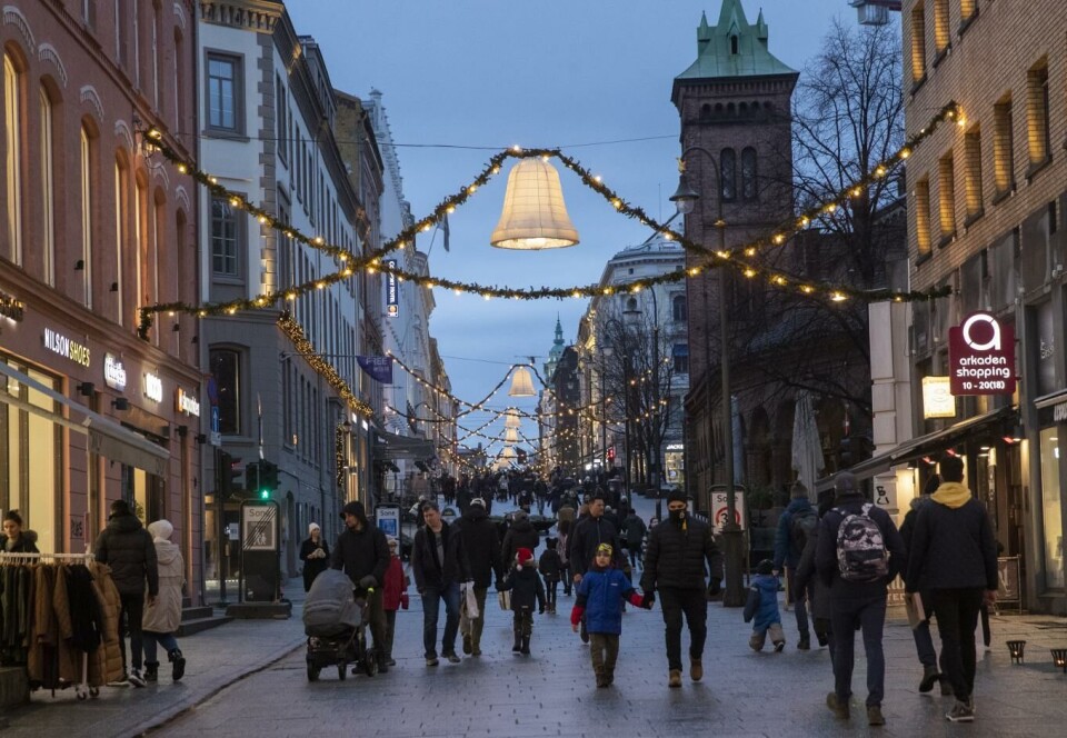 Oslo Handelsstands Forening tror årets julehandel blir noe lavere enn i fjor. Foto: Berit Roald, NTB