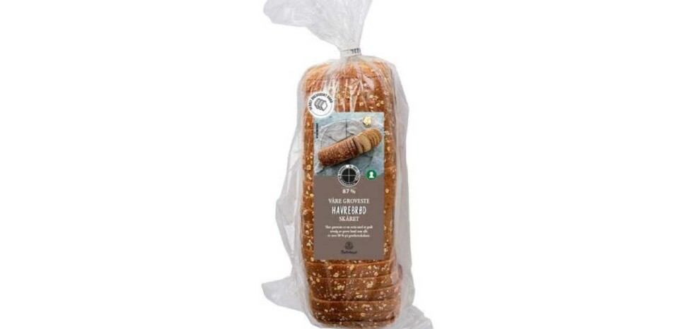 Noen brød av typen «Våre groveste Matpakkebrød skåret» er pakket i feil pose. Posene er merket «Våre groveste Havrebrød skåret» og der er ikke melkepulver deklarert. Foto: Norgesgruppen, NTB