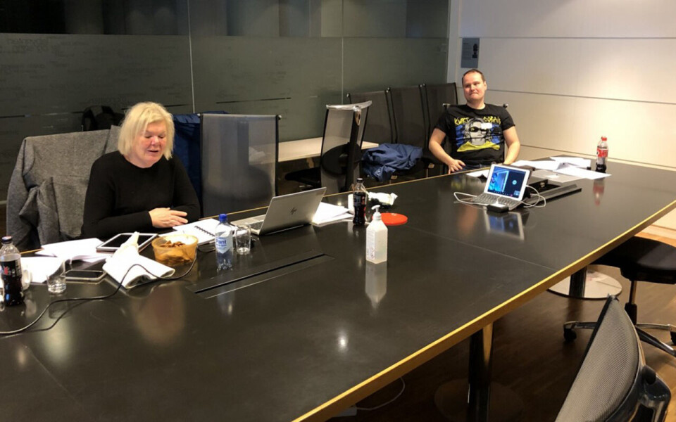 Eva Nistad fra Hennig Olsen Is og Bjørn Nottveit fra O. Kavli AS i NNNs forhandlingsutvalg for melkearbeidende industri. Foto: NNN