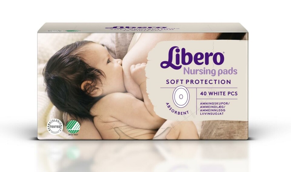 Libero tilbakekaller ammeinnlegg av merket Libero Nursing pads som en forholdsregel da limet i enkelte ammeinnlegg lager små klumper som kan løsne, og som under amming kan risikere å havne i barnets munn. Foto: Libero, NTB