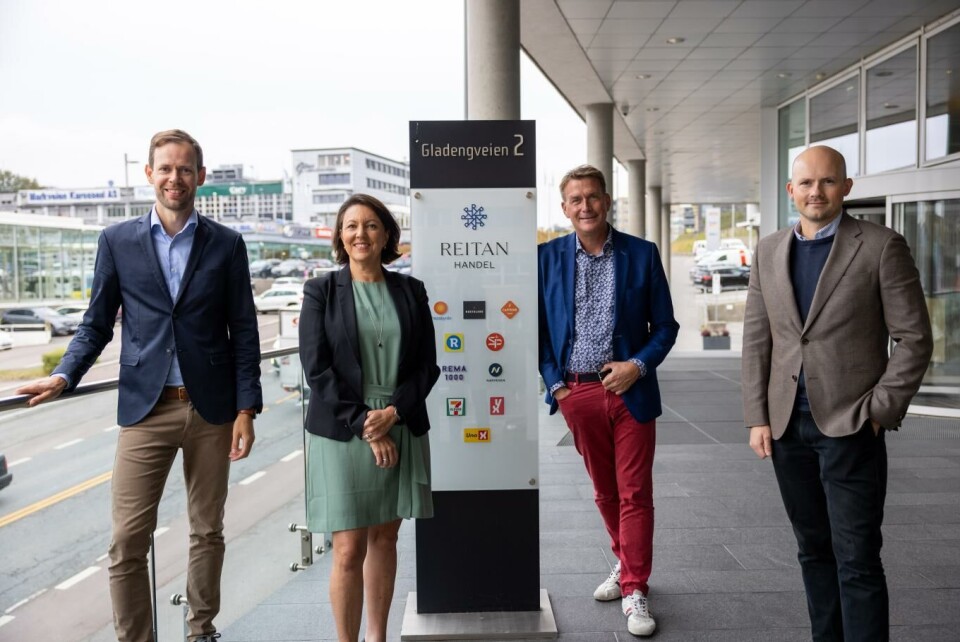 Fra venstre: Øyvind Breivik, Inger Sethov, Kårstein Eidem Løvaas og Stian Valla Taraldsvik. Foto: Reitan Handel.