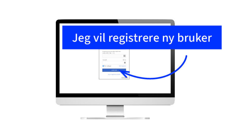 2 skjermbilde jeg vil registrere ny bruker