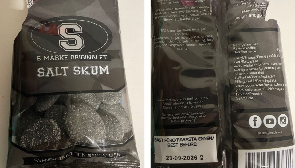 S-märkes Salt Skum fra Candy People etter funn av trefliser.