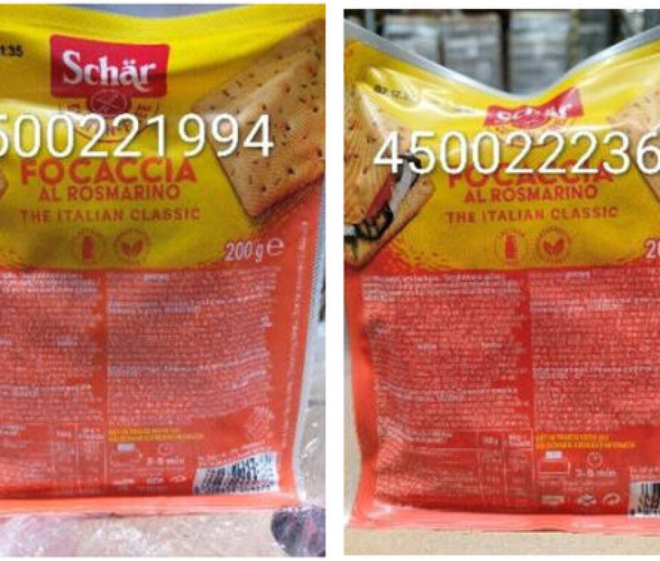 Glutenfri focaccia trekkes tilbake – mangler norsk ingrediensliste